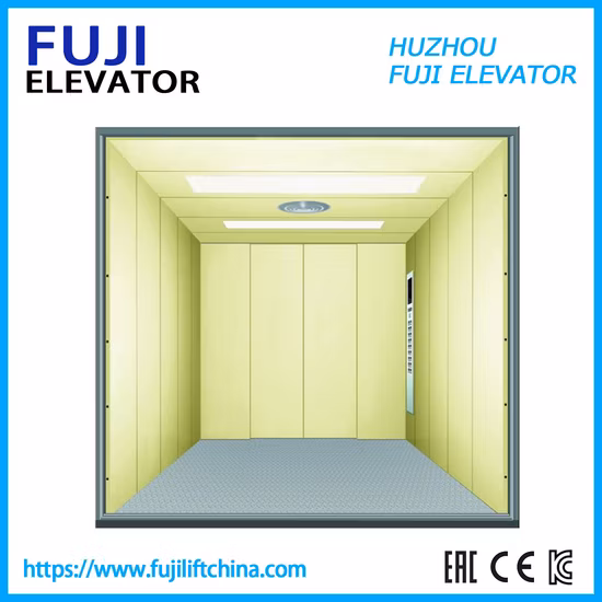FUJI 2000kg 1.0m/S Passenger Cargo Warehouse Freight Elevator with Good Quality Vvvf Control with Machine Room