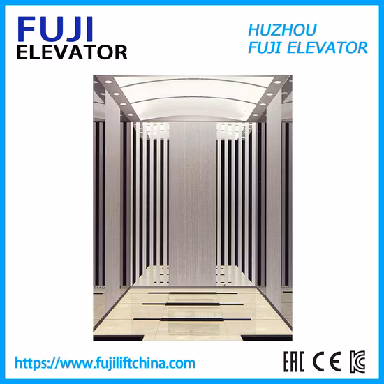 Golden Titanium Mirror Etching Hairling Stainless Steel Passenger Elevator Home Elevator Panoramic Elevator Bed Elevator Gearless Machine